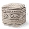 Baxton Studio Cronin Beige and Brown Handwoven Hemp Pouf Ottoman 158-9715 - alternate 3